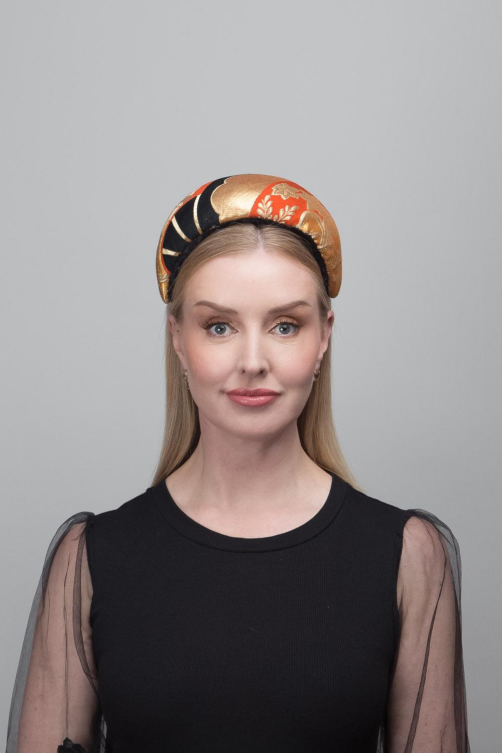 Gold Black Orange Headband
