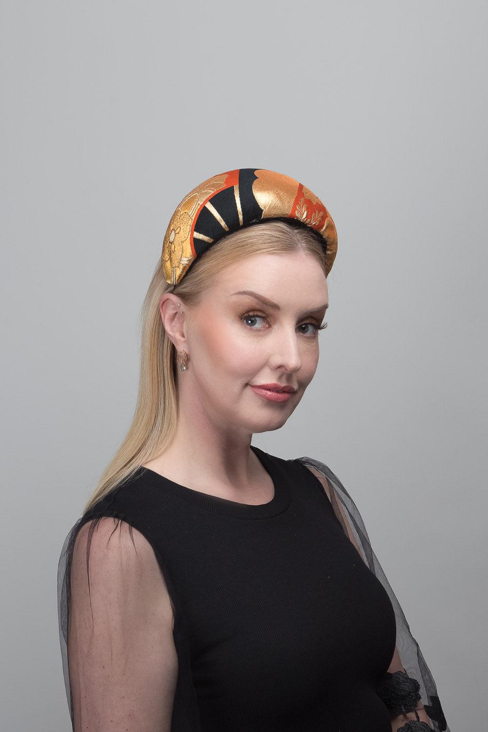 Gold Black Orange Headband