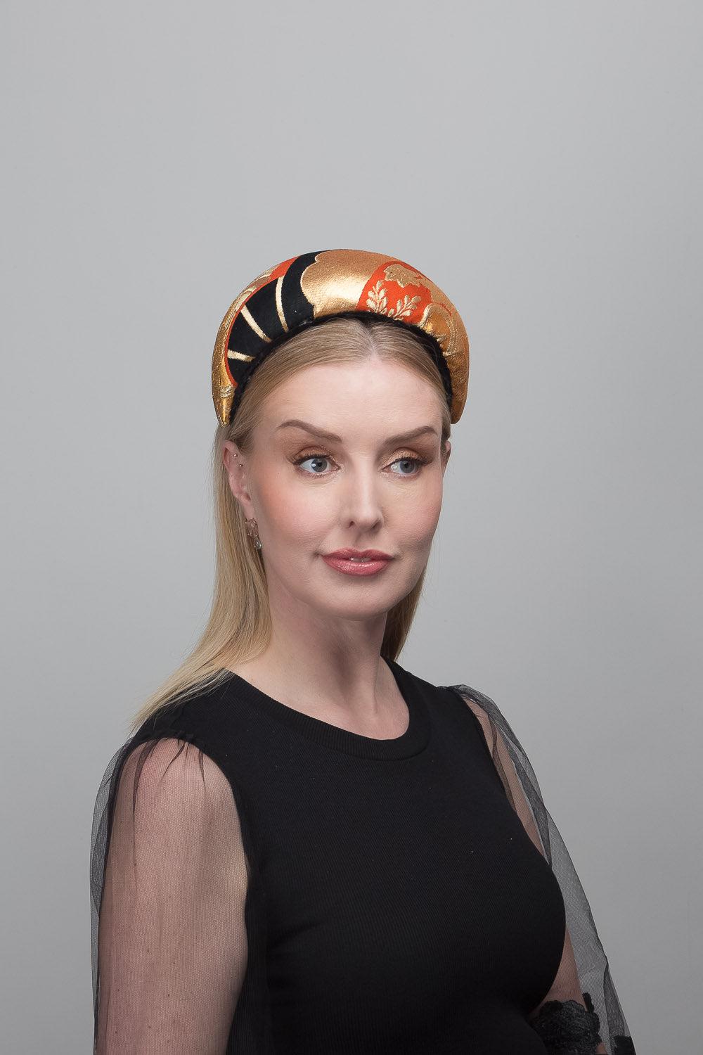 Gold Black Orange Headband