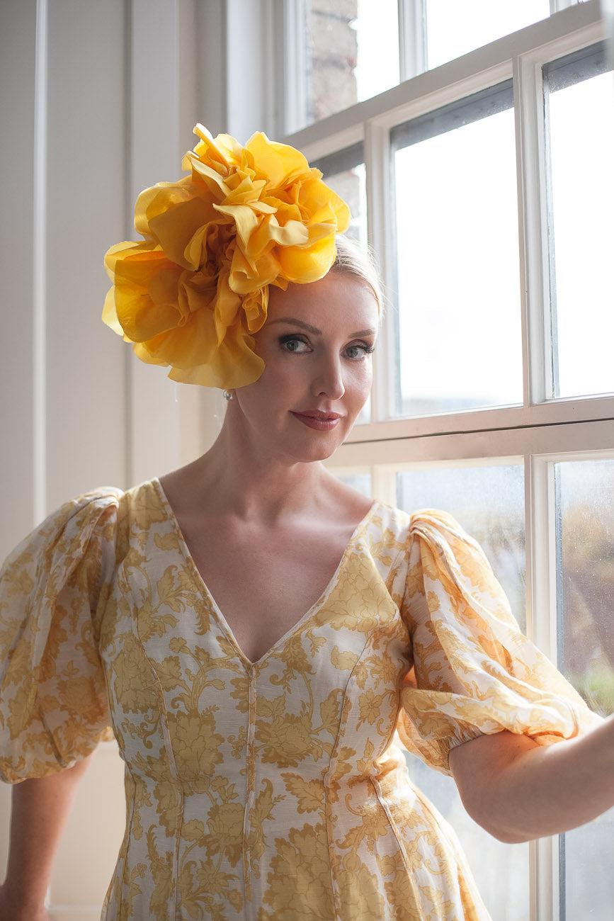 Yellow Silk Flower Fascinator