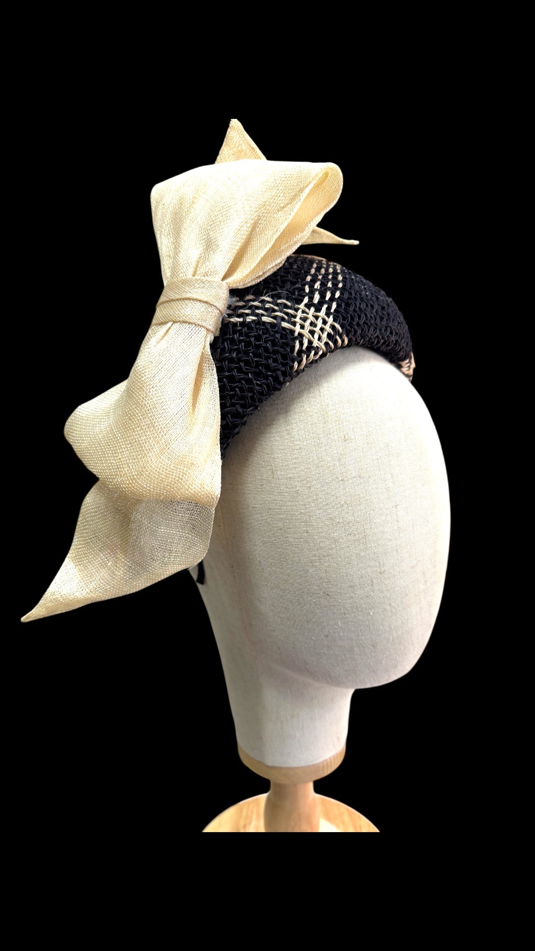 Navy Woven Bandeau Wide Headband