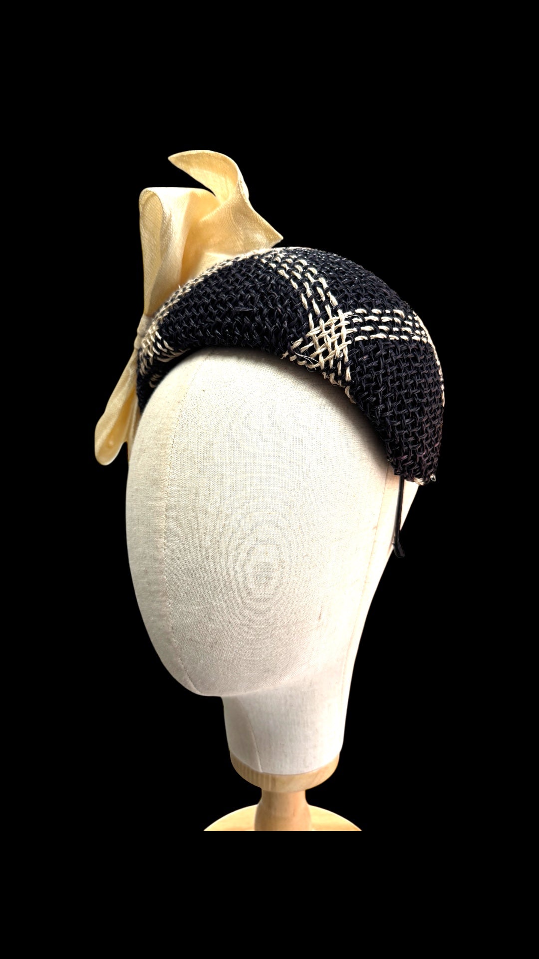 Navy Woven Bandeau Wide Headband