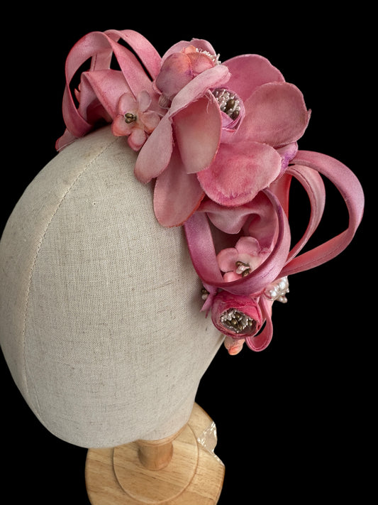 Pink Hand painted Headband