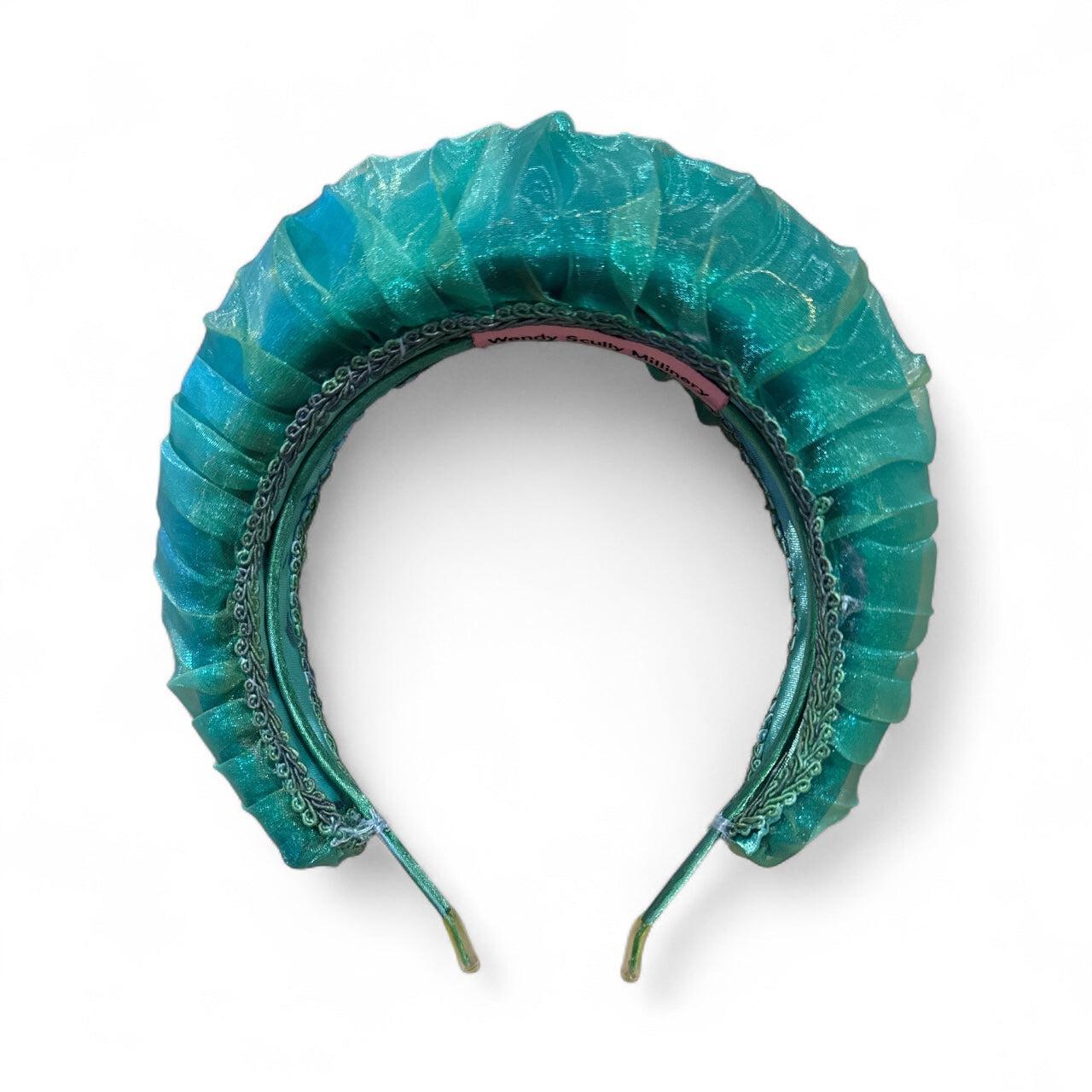 Green Pleated Fabric Headband