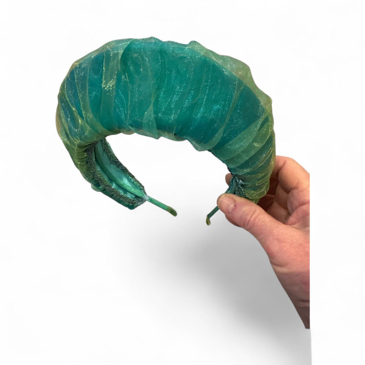 Green Pleated Fabric Headband