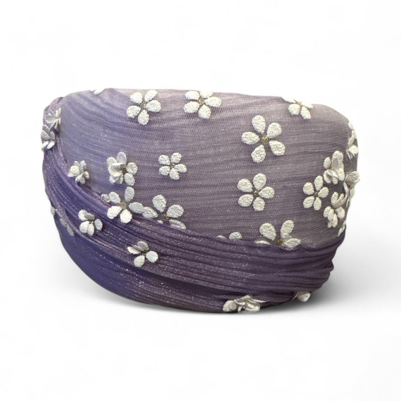 Lavender and White Bandeau Headband