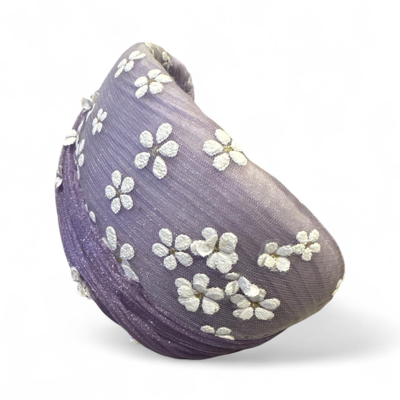 Lavender and White Bandeau Headband