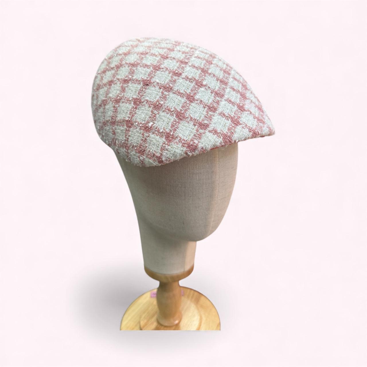 Pink Tweed Fabric Cap