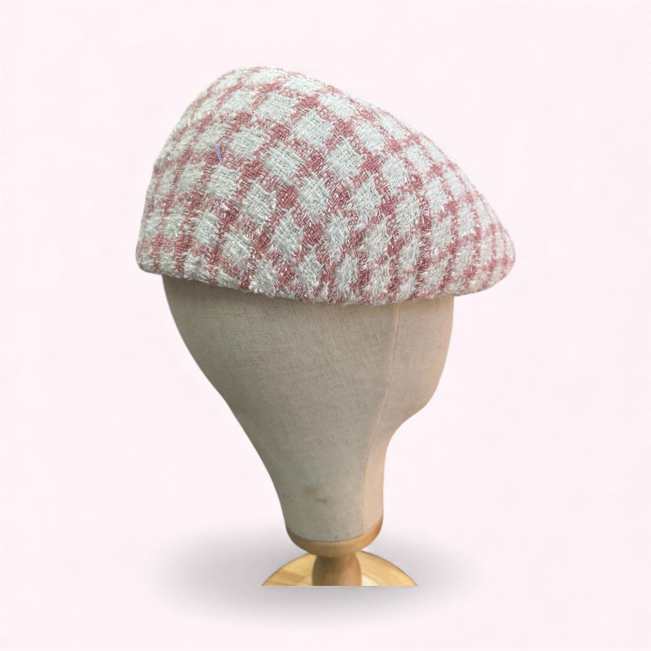 Pink Tweed Fabric Cap