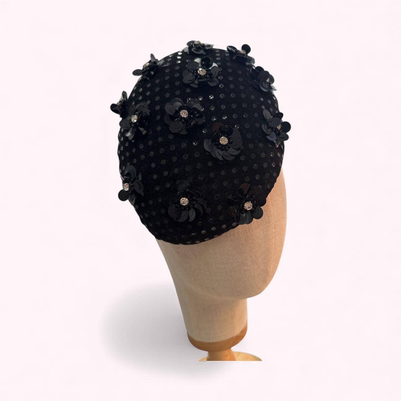 Black Leather Percher Hat