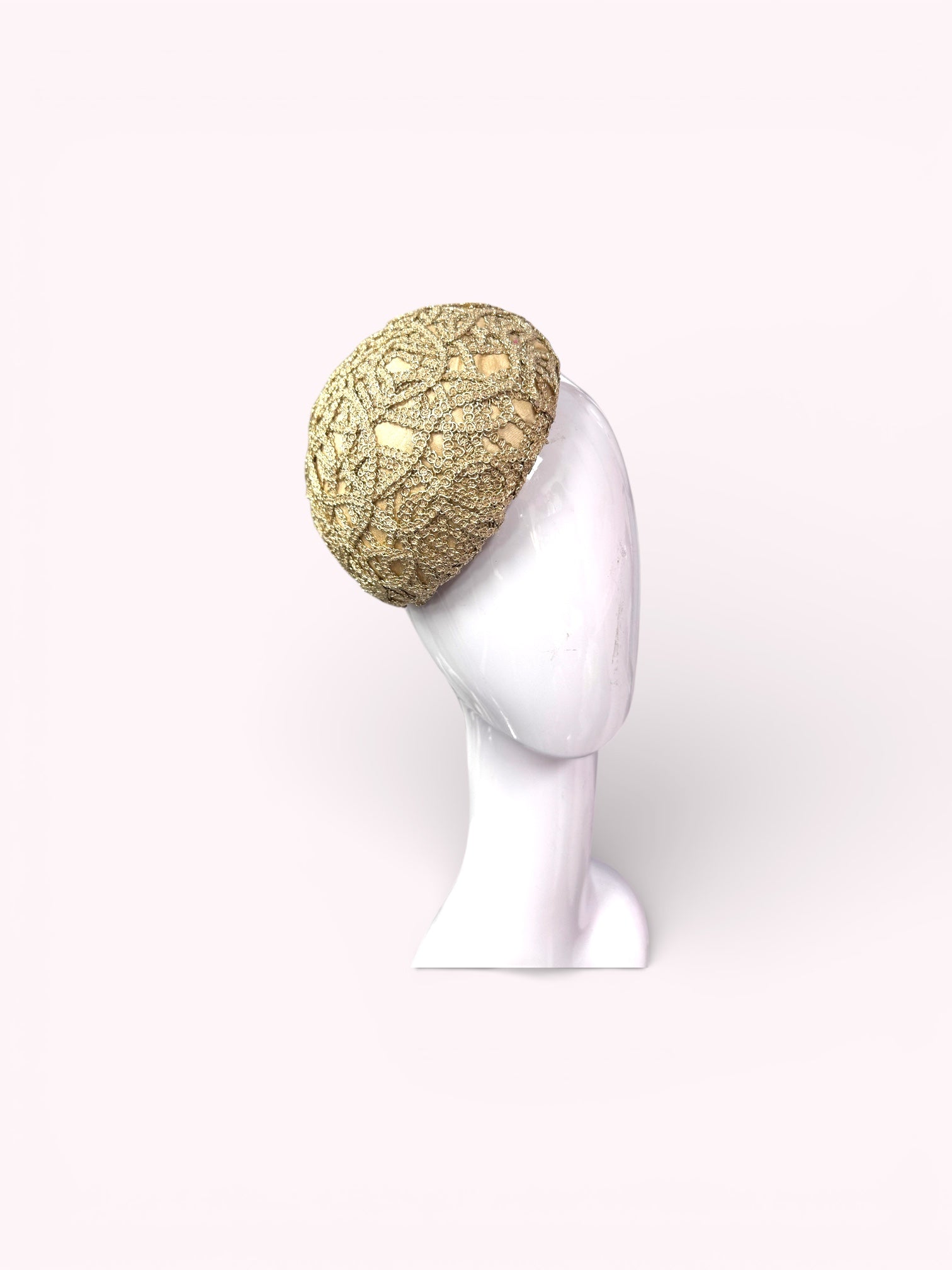 Gold Lace Button Hat