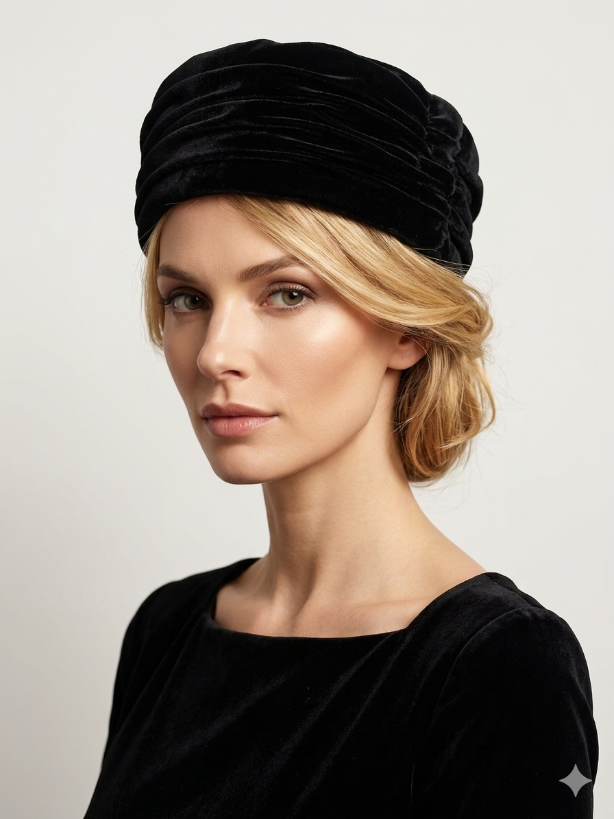 Black Velvet Pillbox