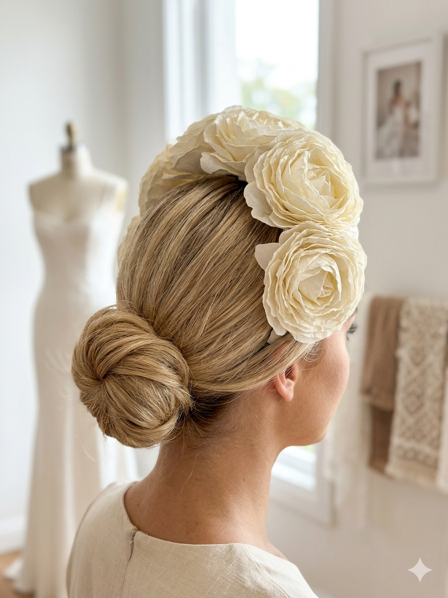 Cream Silk Flower Bandeau