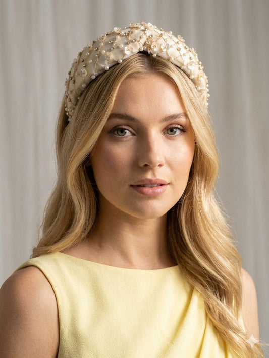 Beaded Gold Wire Headband