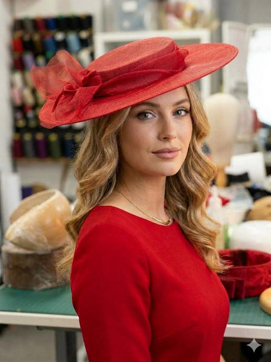 Red Boater Hat