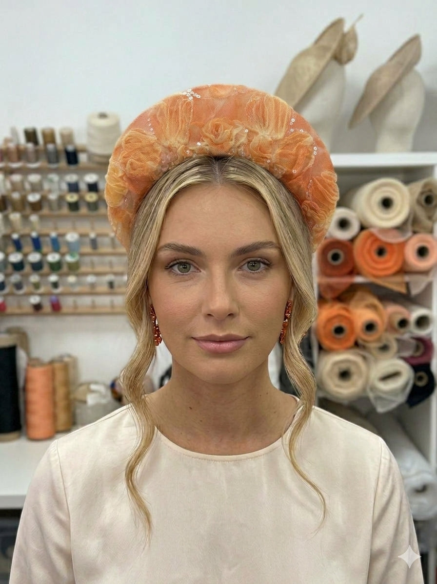 Citrus Orange Lace Crown