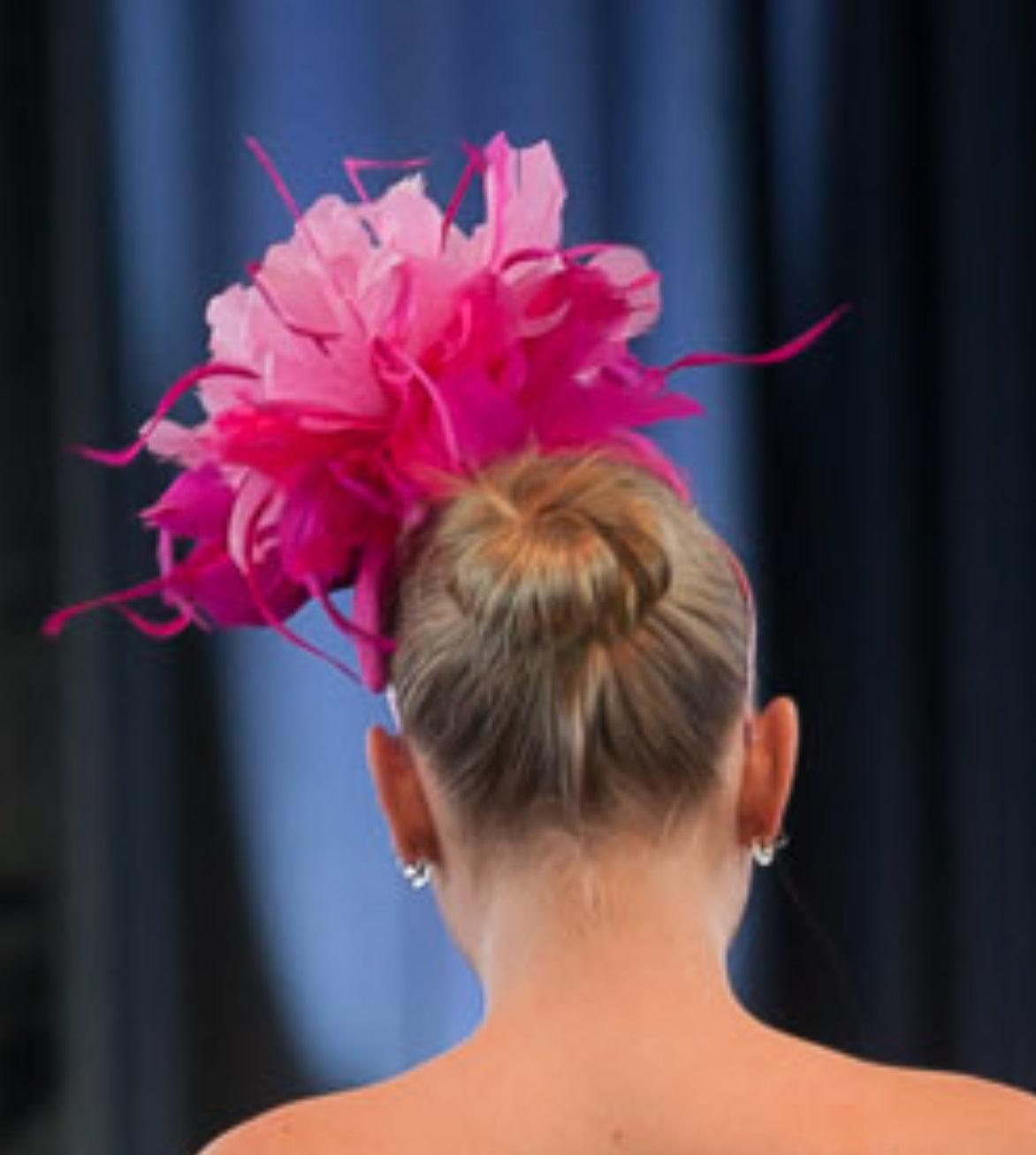 Pink Feather Flower Fascinator