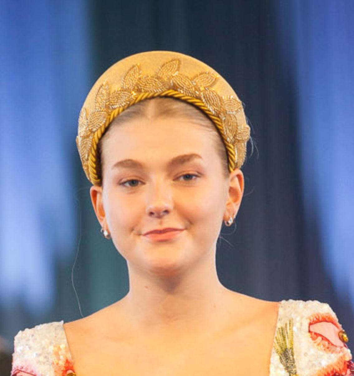 Gold Vintage Fabric Crown