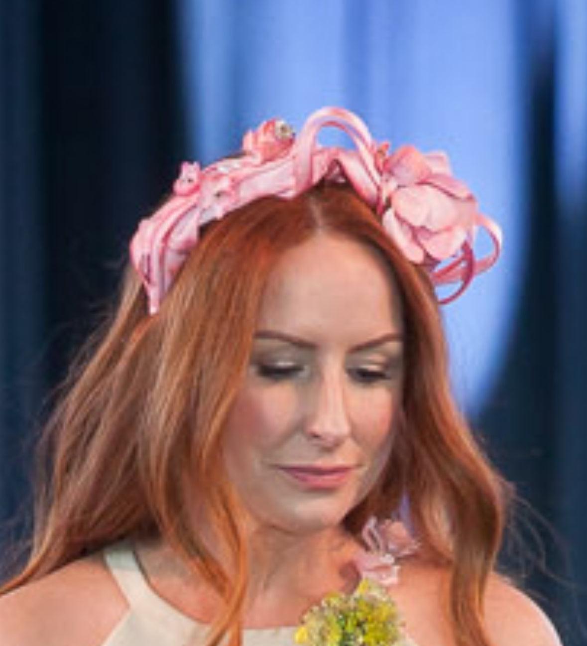 Pink Silk Fabric Headband