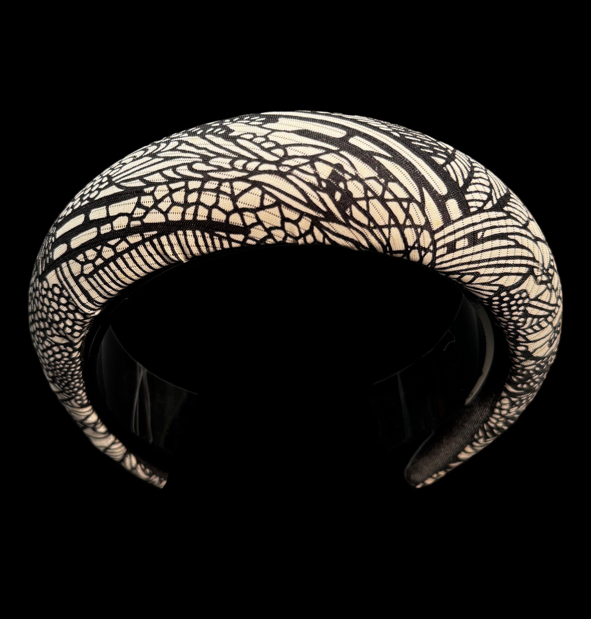 Black Beige Vintage Fabric Headband