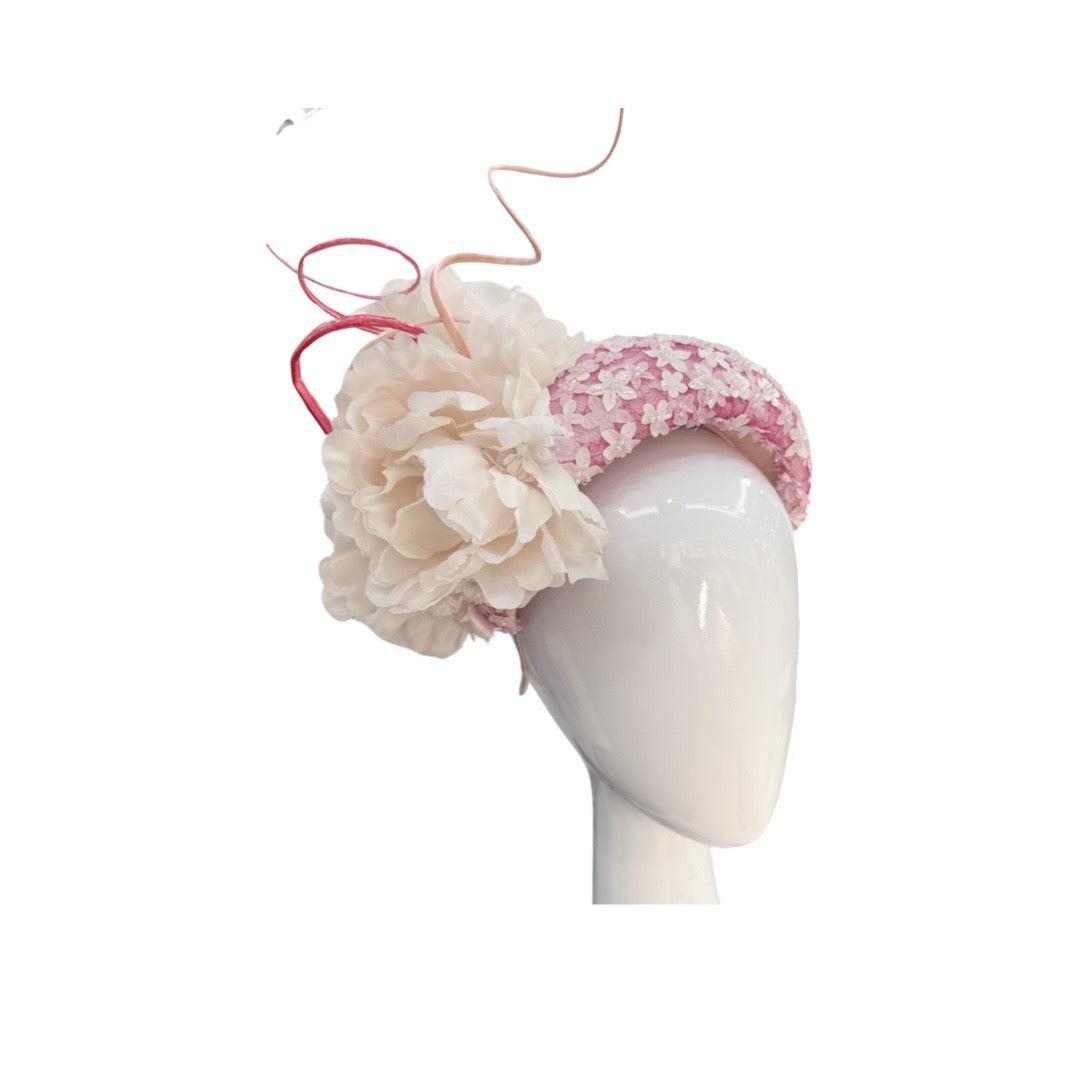 Pink Flower Lace Headband