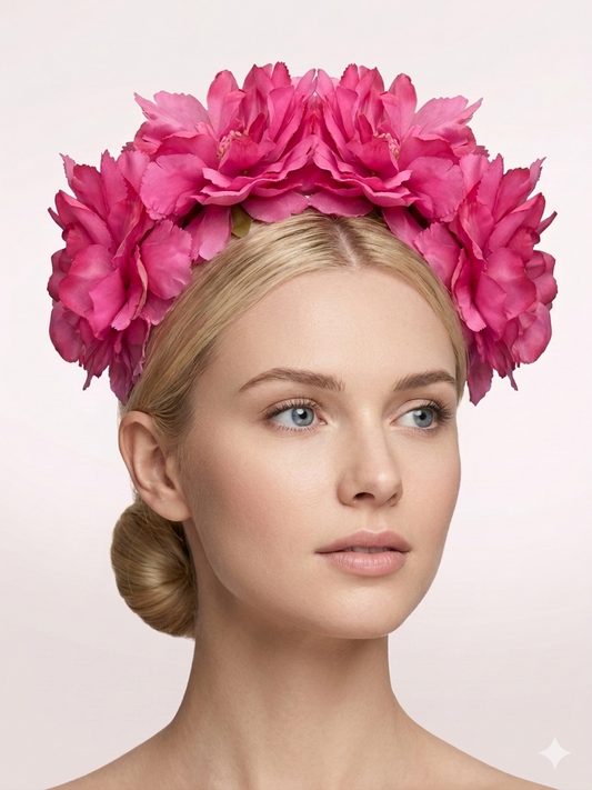 Flower Fascinator in Cerise Purple