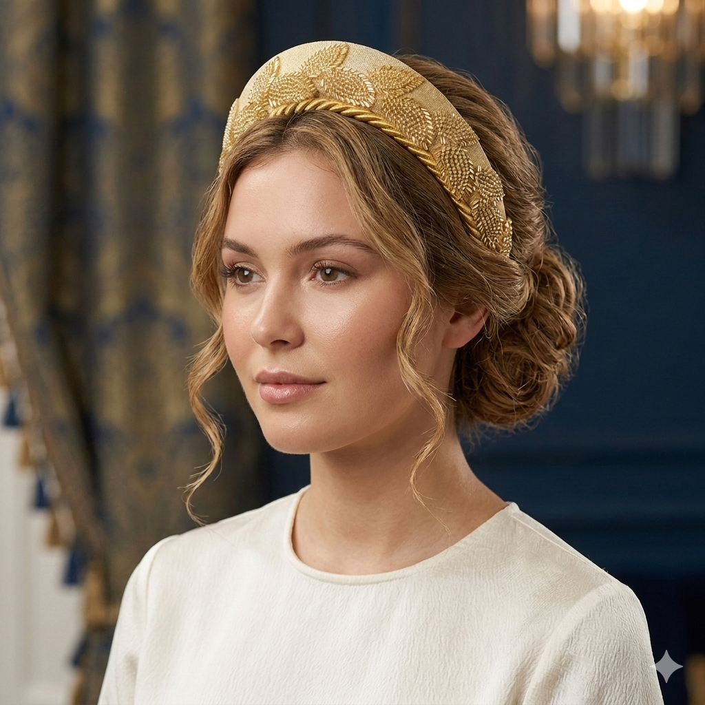 Gold Vintage Fabric Crown