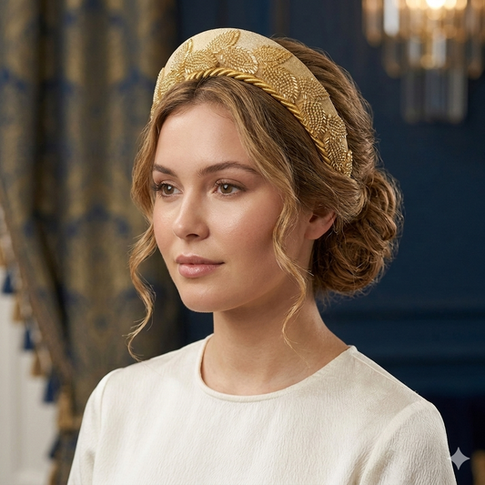 Gold Vintage Fabric Crown