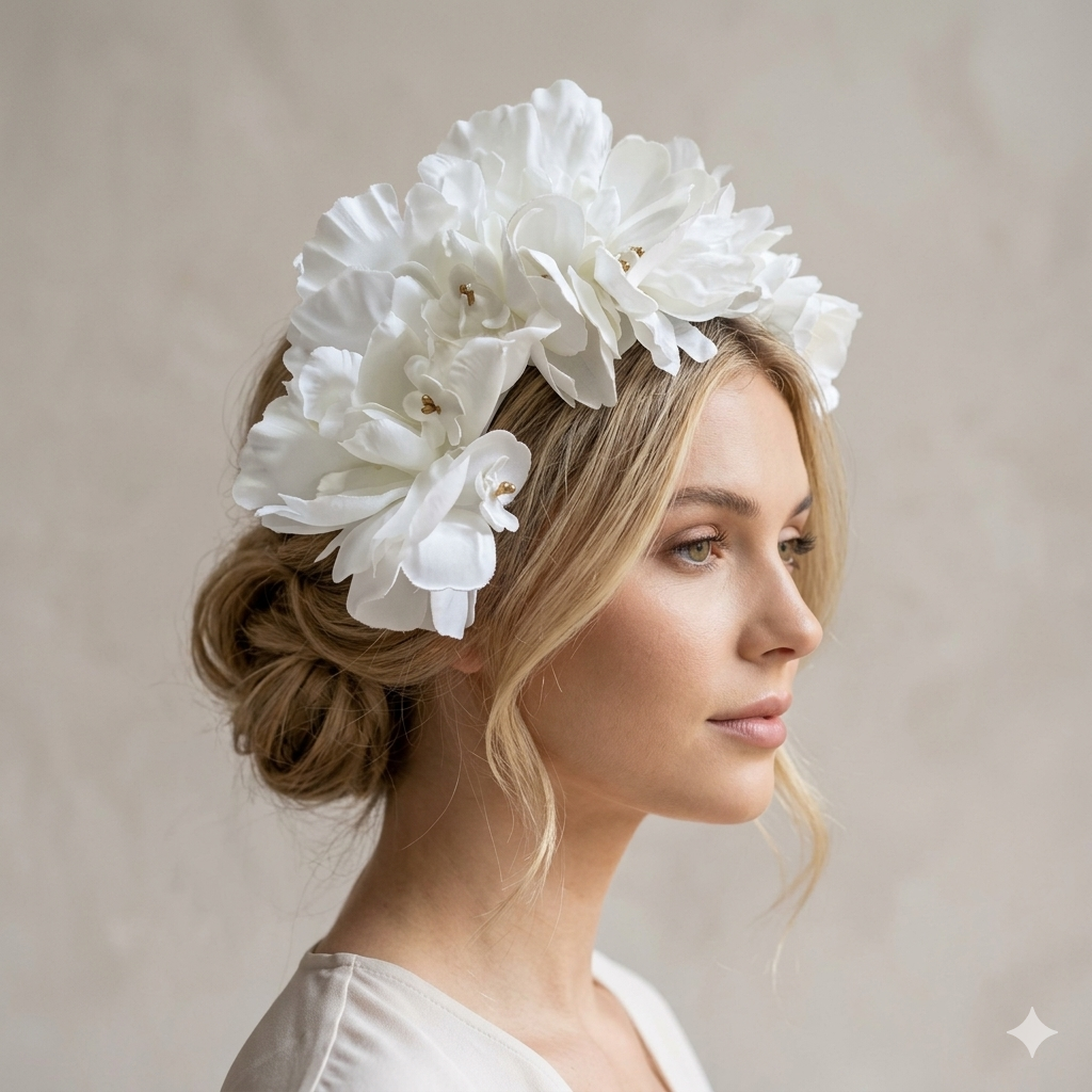 White Flower Fascinator