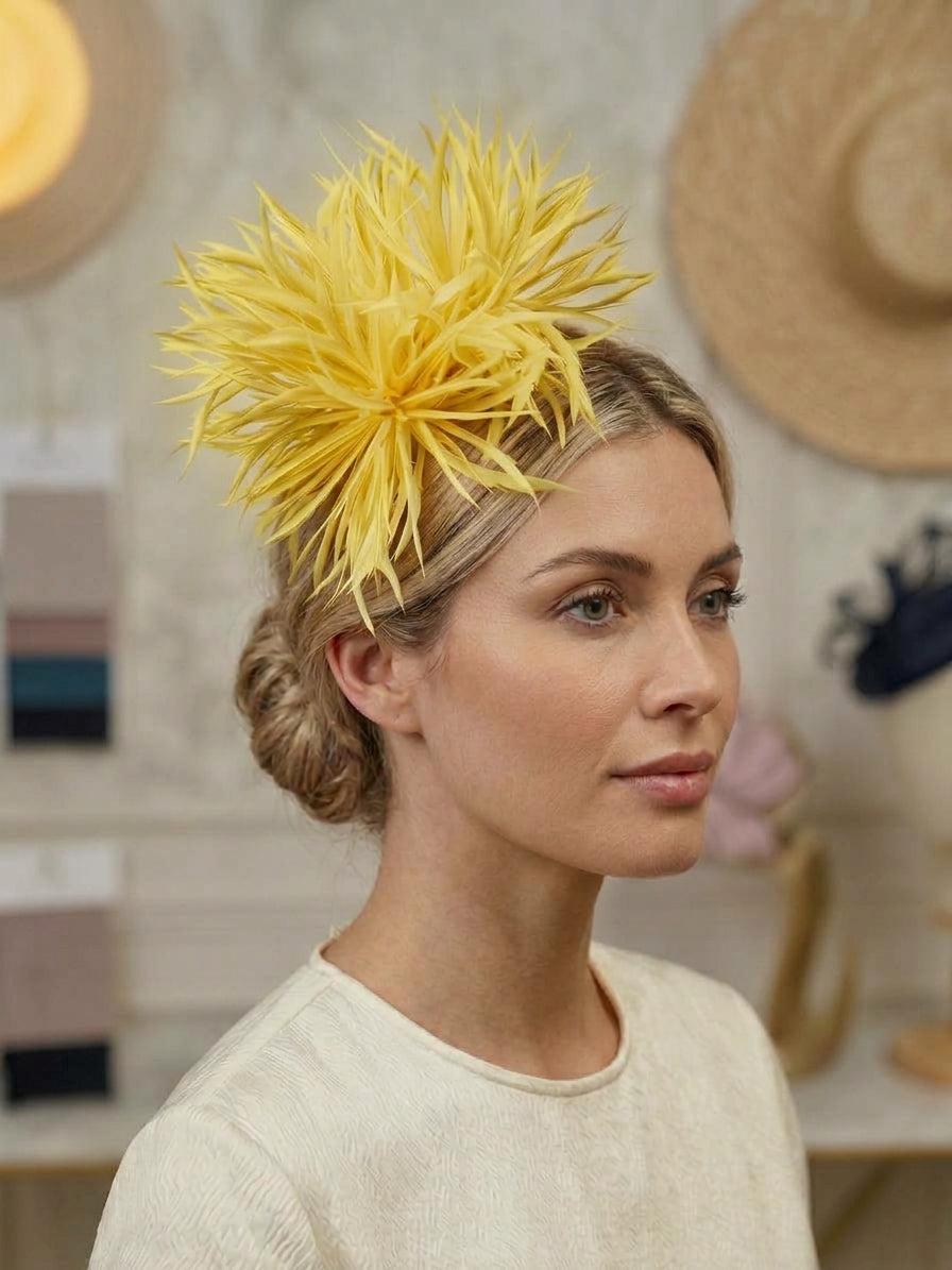 Yellow Feather Fascinator
