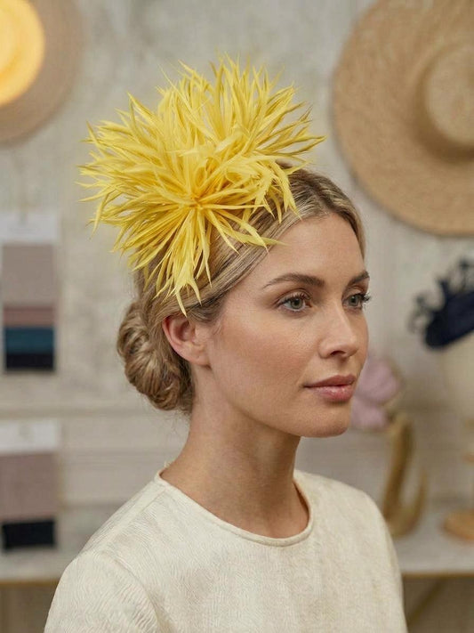 Yellow Feather Fascinator