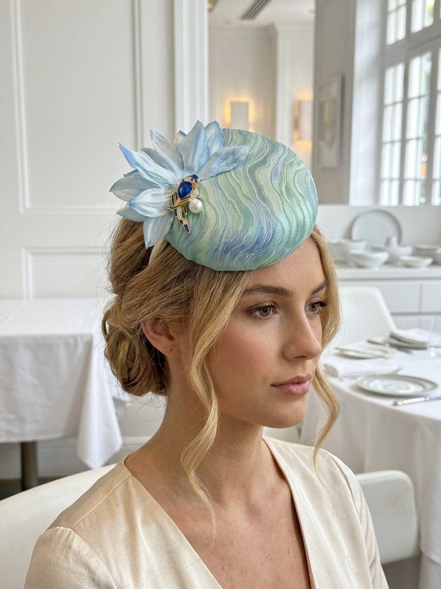 Blue Mini Button Hat