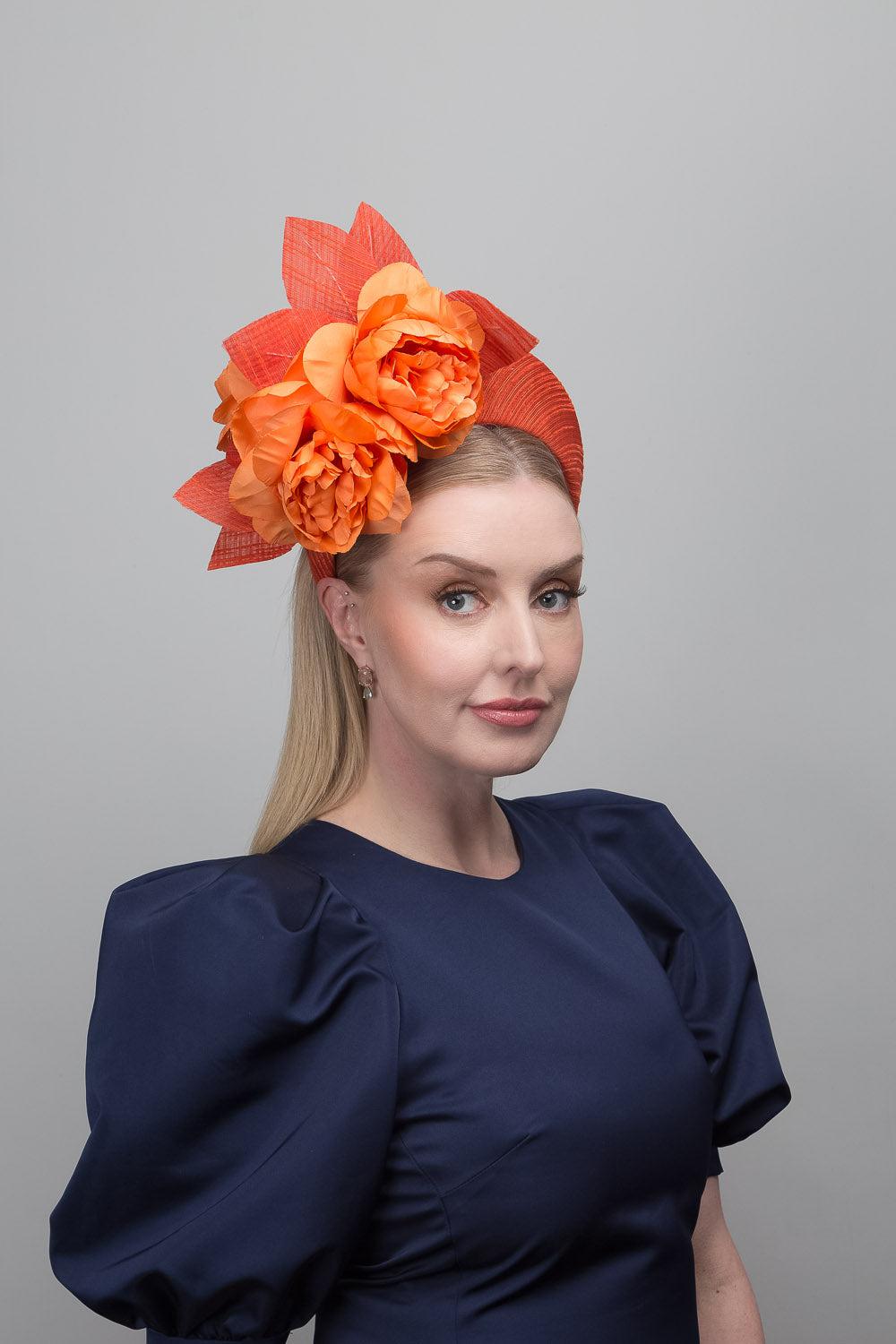 Orange Silk Crown Headband