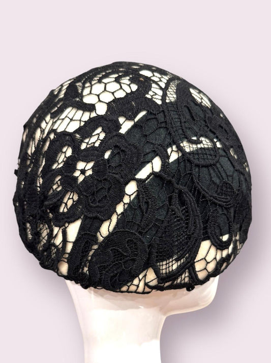 Black White Felt Beret Hat