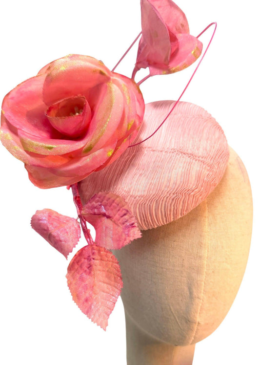 Pink Flower Button Hat