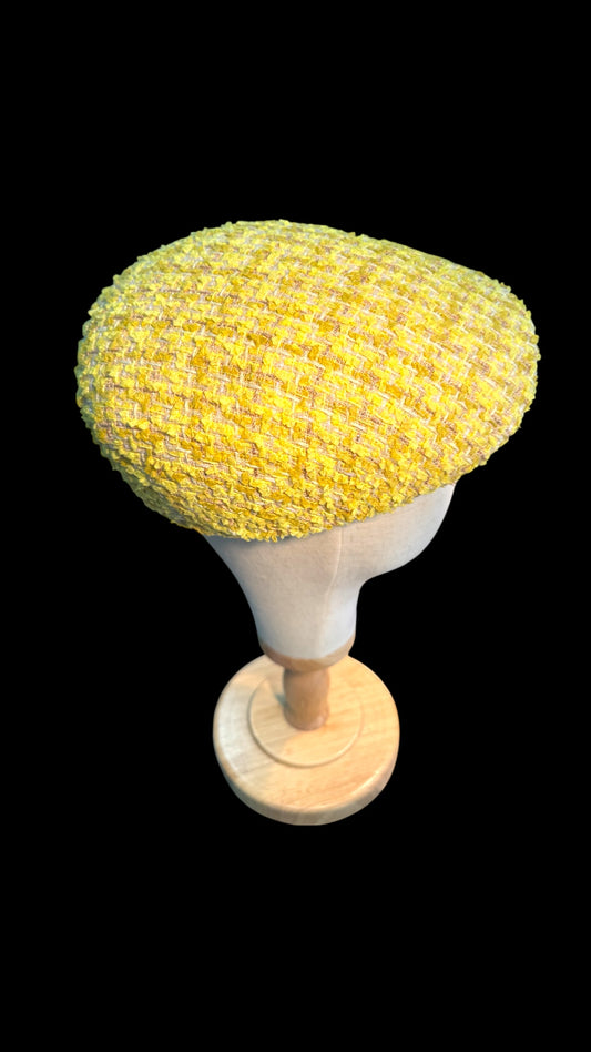 Drivers Cap in Yellow Tweed
