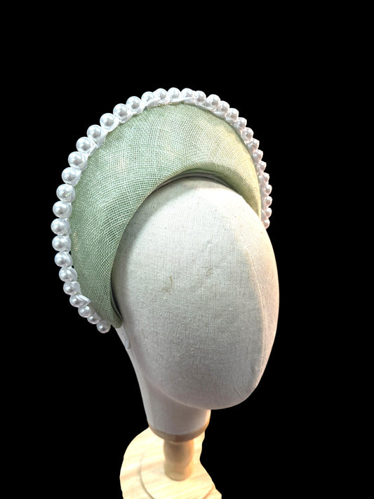 Mint Green Pearl Halo Crown
