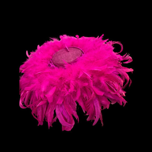 Cerise Feather Hat Fascinator