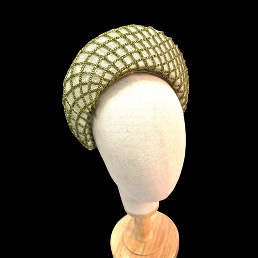 Green White Lattice Headband