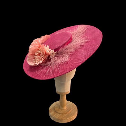 Boater Hat in Pinks