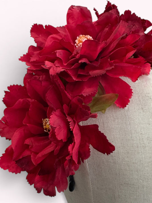 Red Silk Floral Crown