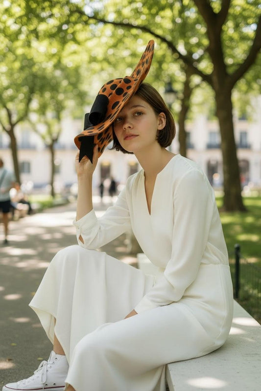 Brown & Black Spotted Vintage Felt Hat