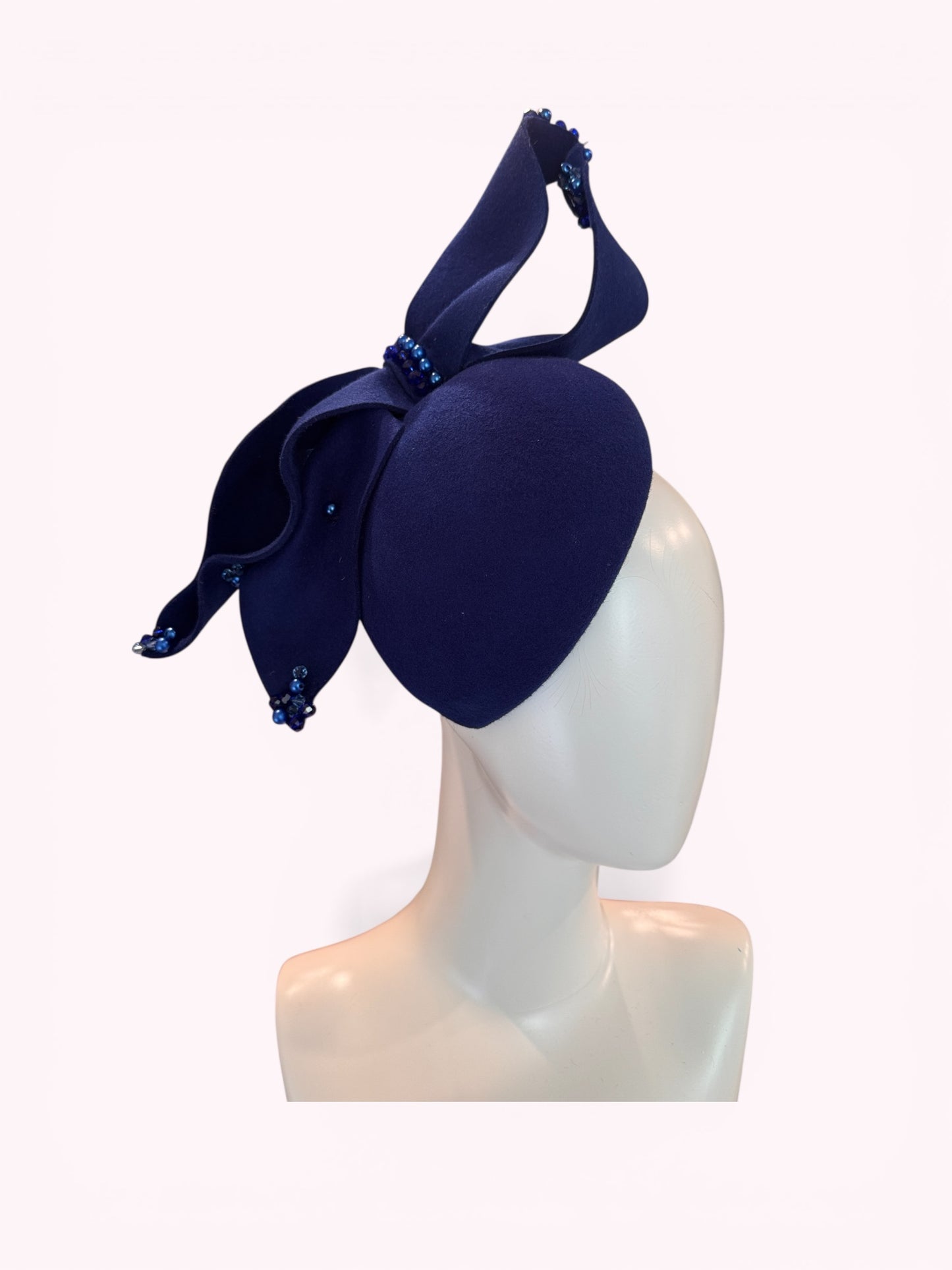 Cobalt Blue Felt Percher Hat