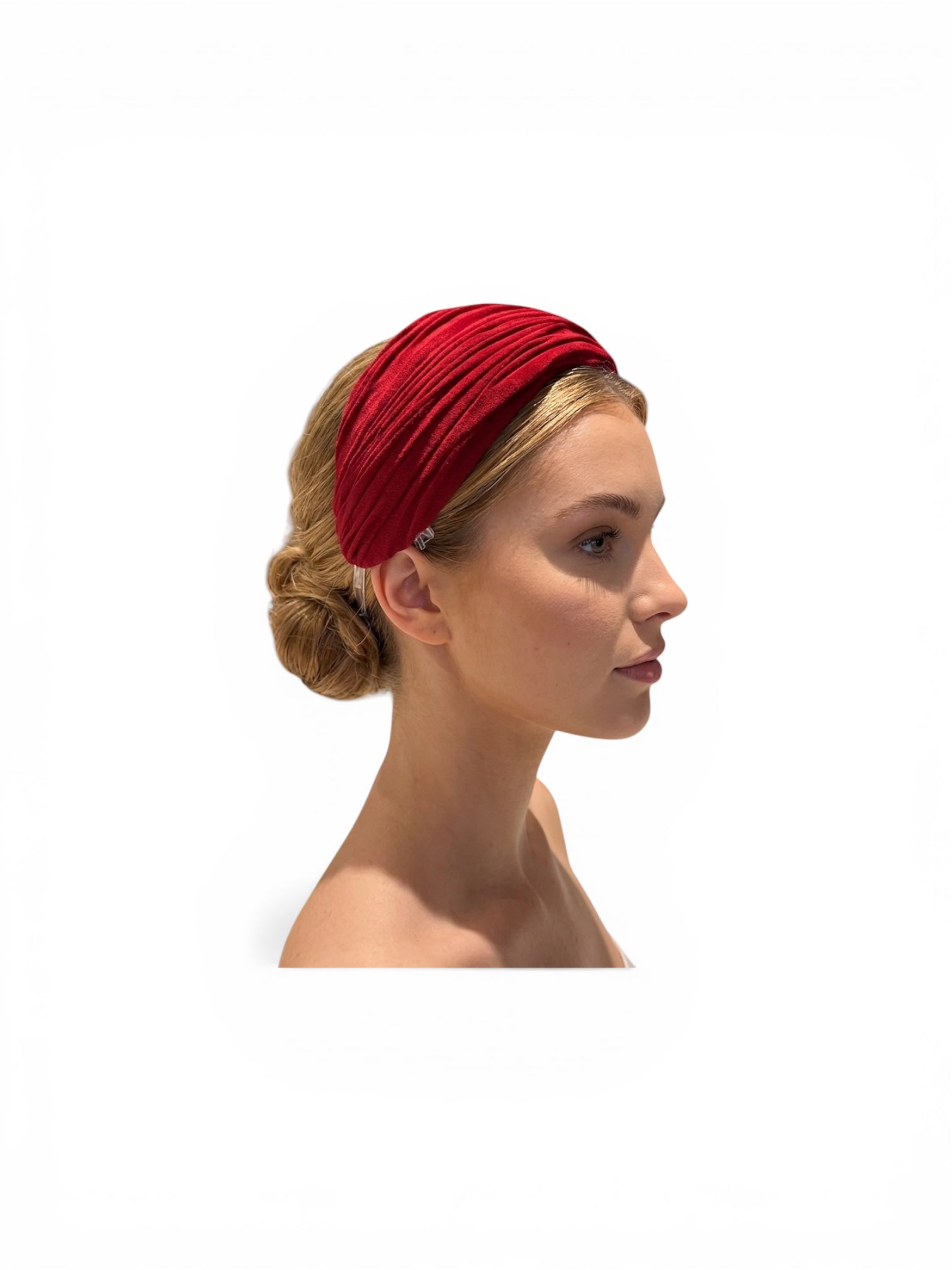 Red Suede Wide Headband