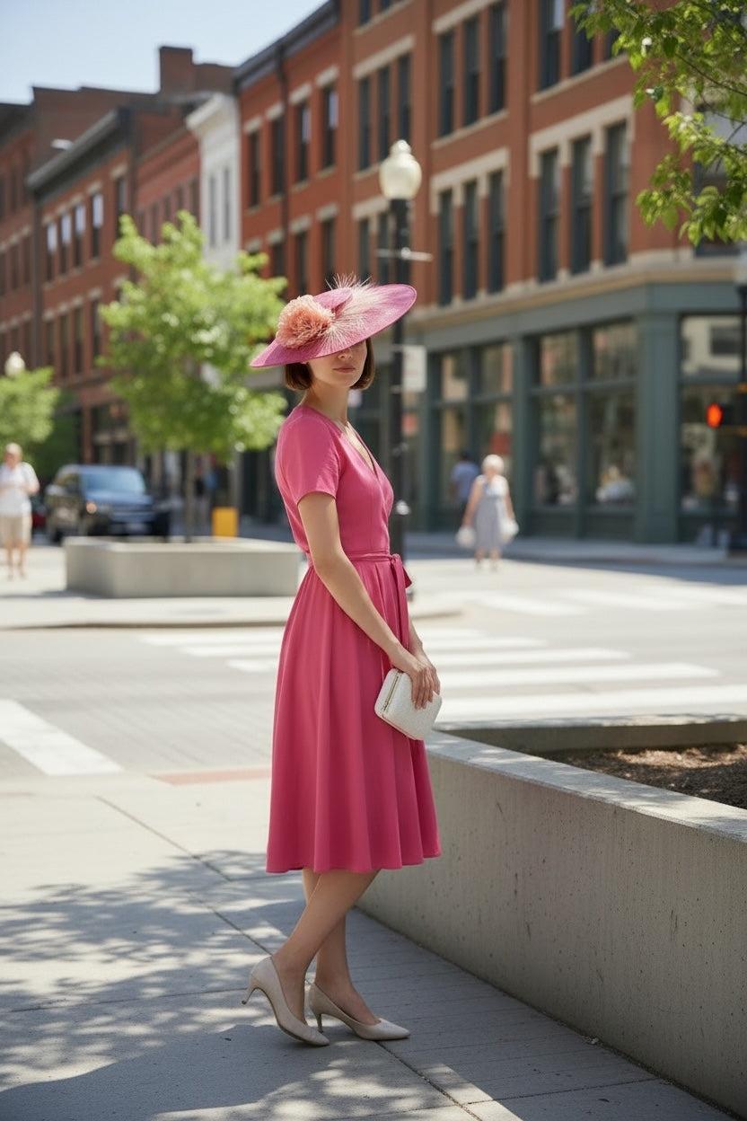 Boater Hat in Pinks