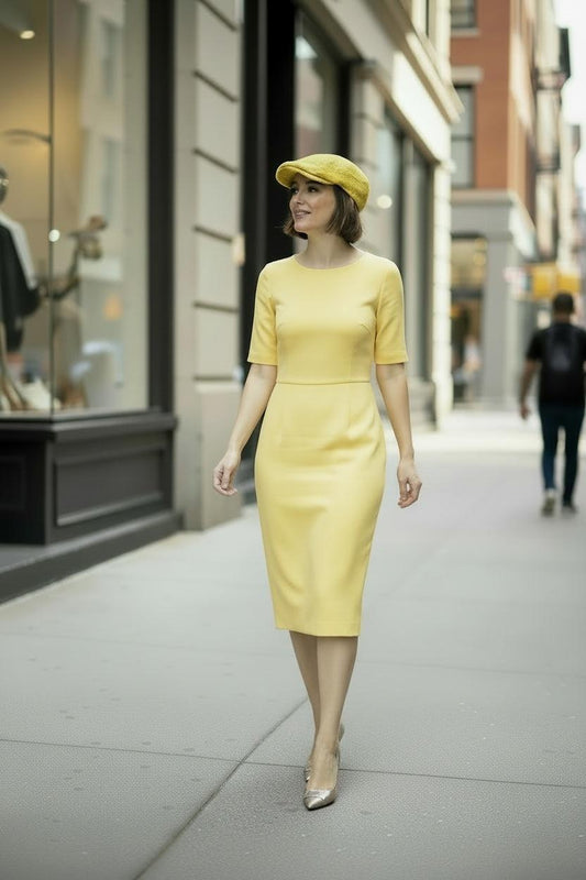 Drivers Cap in Yellow Tweed