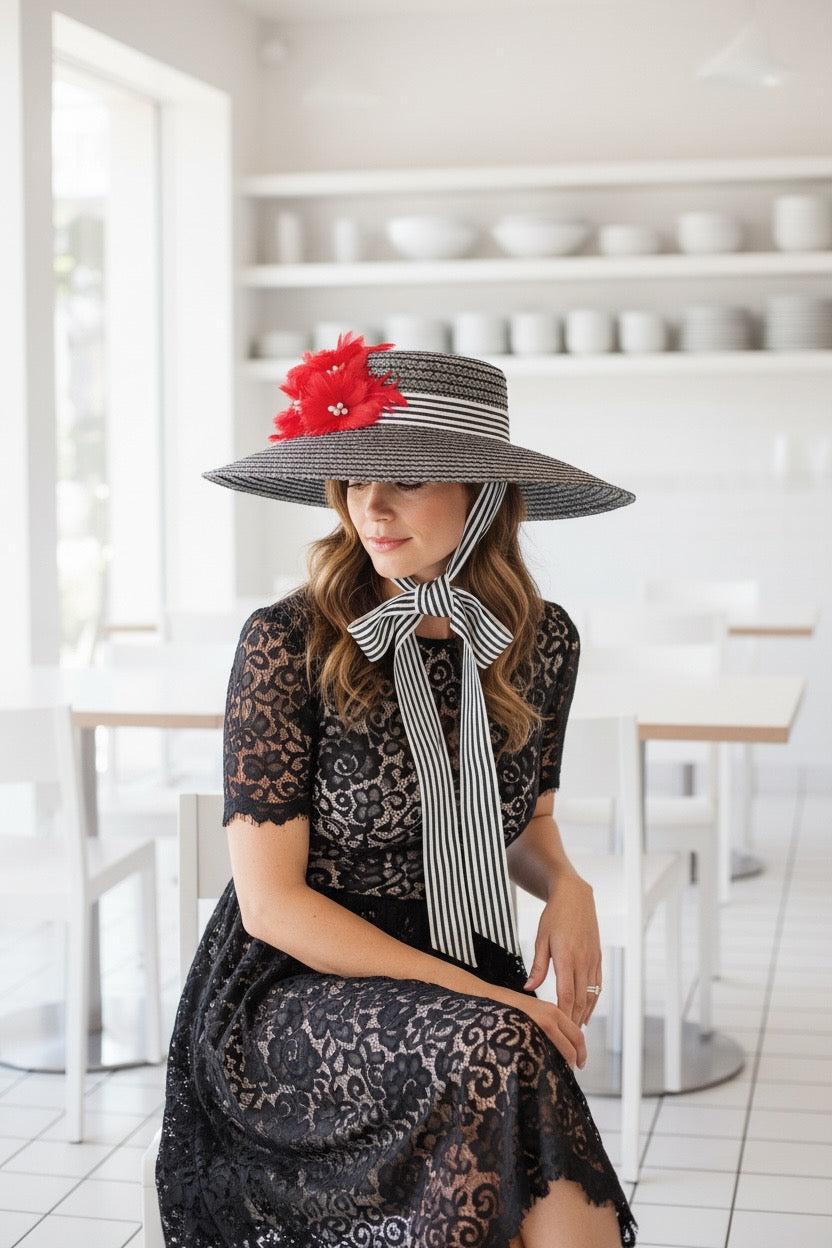 Large Straw Flat Brim Hat