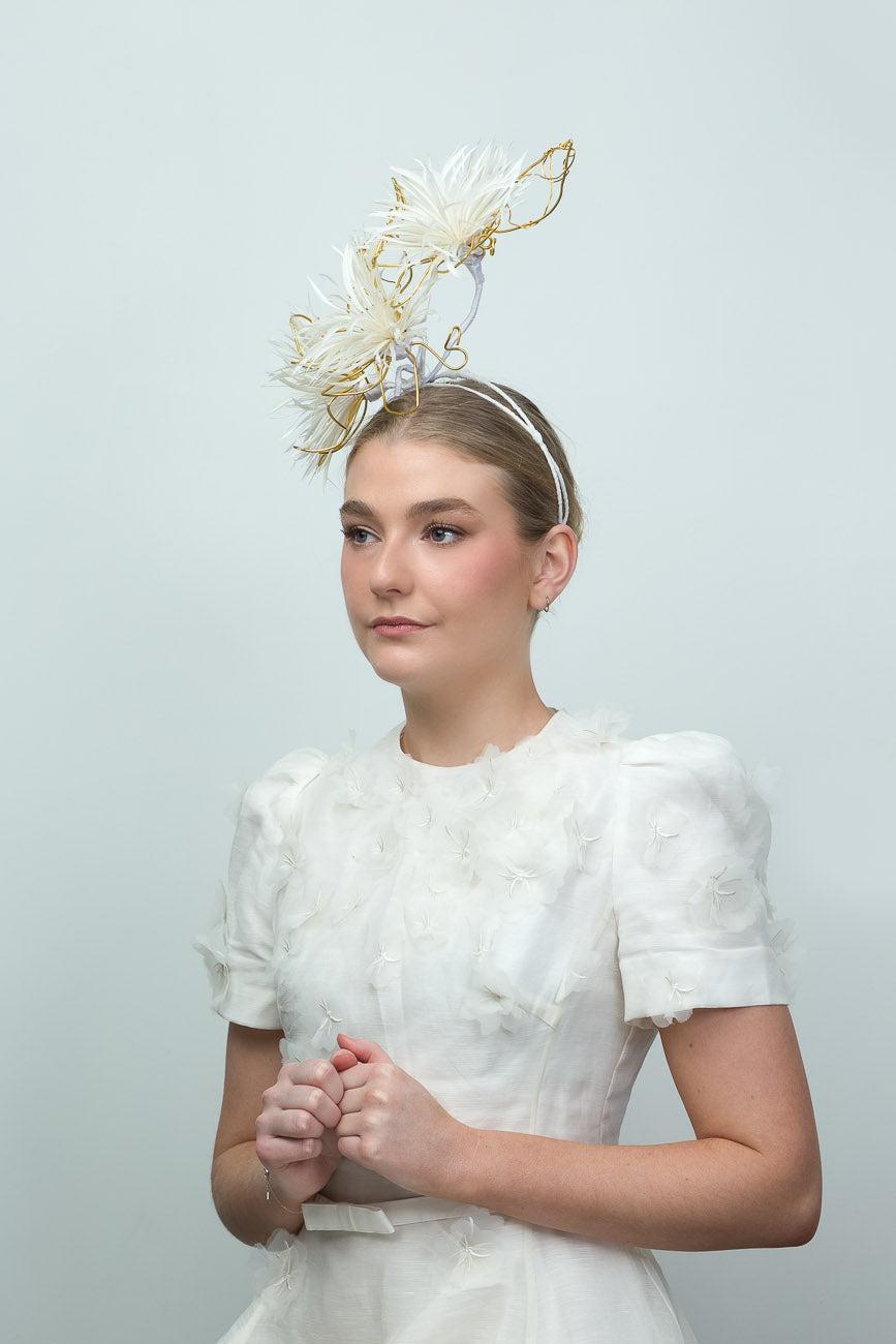White Feather Fascinator