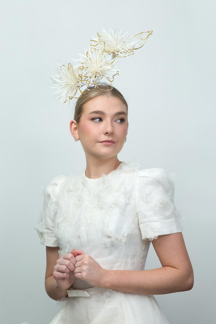White Feather Fascinator