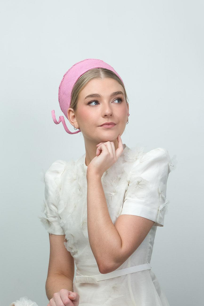 Candy Pink Straw Pillbox